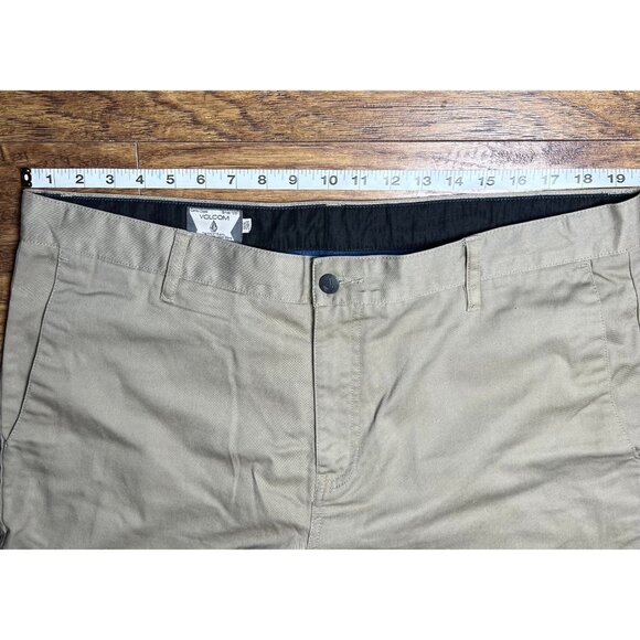 Volcom Corpo Class Mens Brown Straight Leg Polyester Cotton Pants Size 38 - Picture 7 of 8